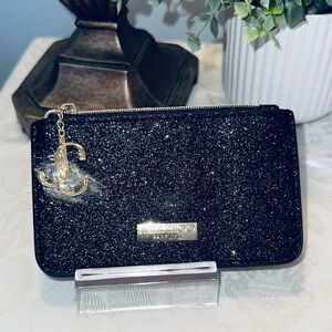 New Jimmy Choo Black Glitter Pouch